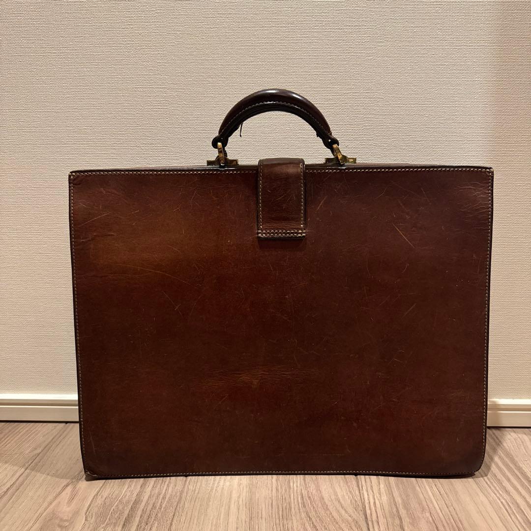 万双 ブライドル 細マチダレス ブラウン　レザー ビジネスバッグ ロック付