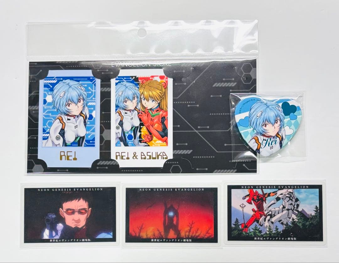 エヴァ ハート型缶バッジ アスカ レイ 4セット TOKYO-01(池袋)】《再