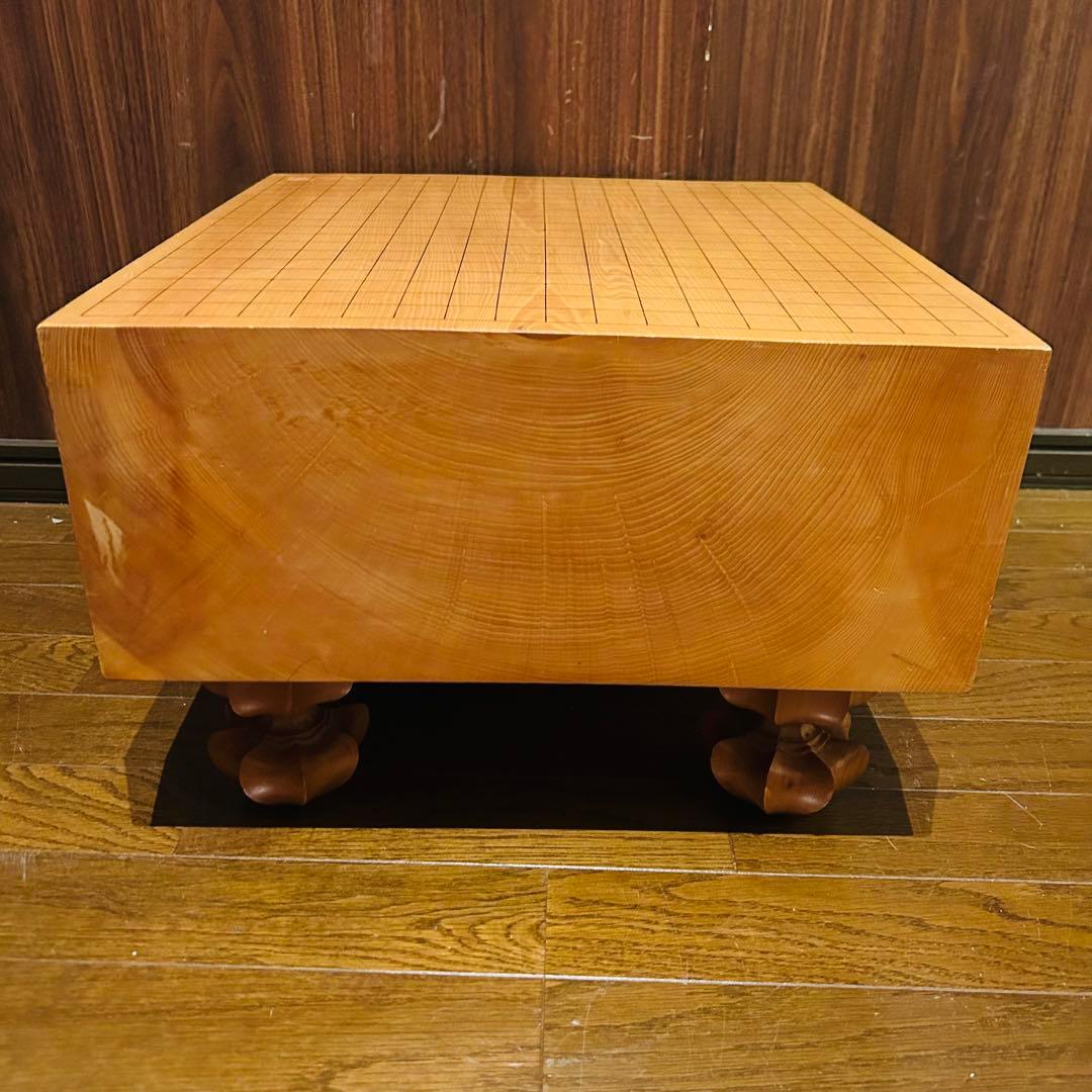 【良品】囲碁盤 脚付き へそ付き 年代物 高級 囲碁 厚さ17.5cm