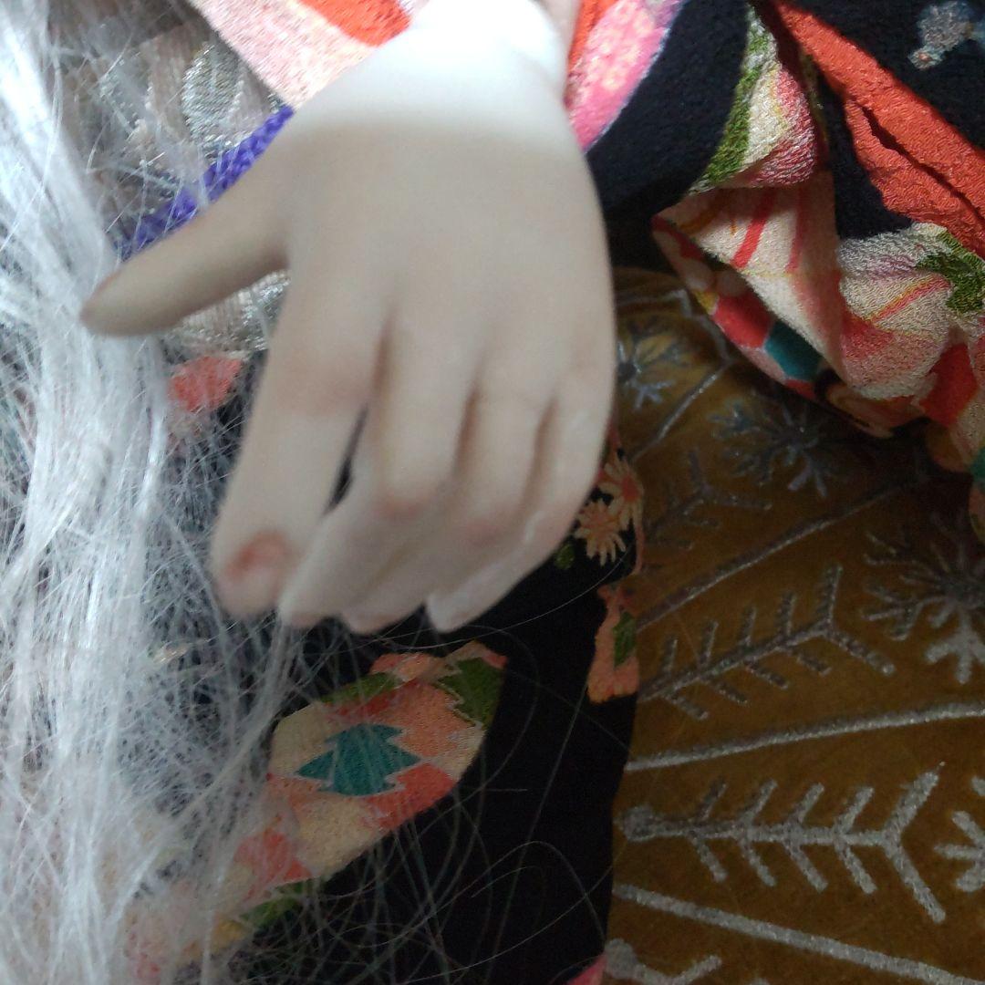 シルバー髪の着物人形 創作人形