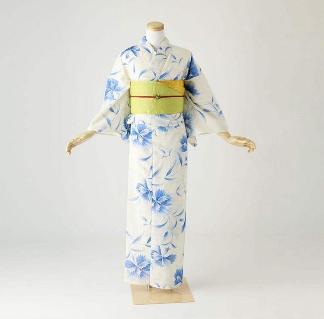 美品✨三越伊勢丹購入！夢工房 浴衣 水色 定価44,000円
