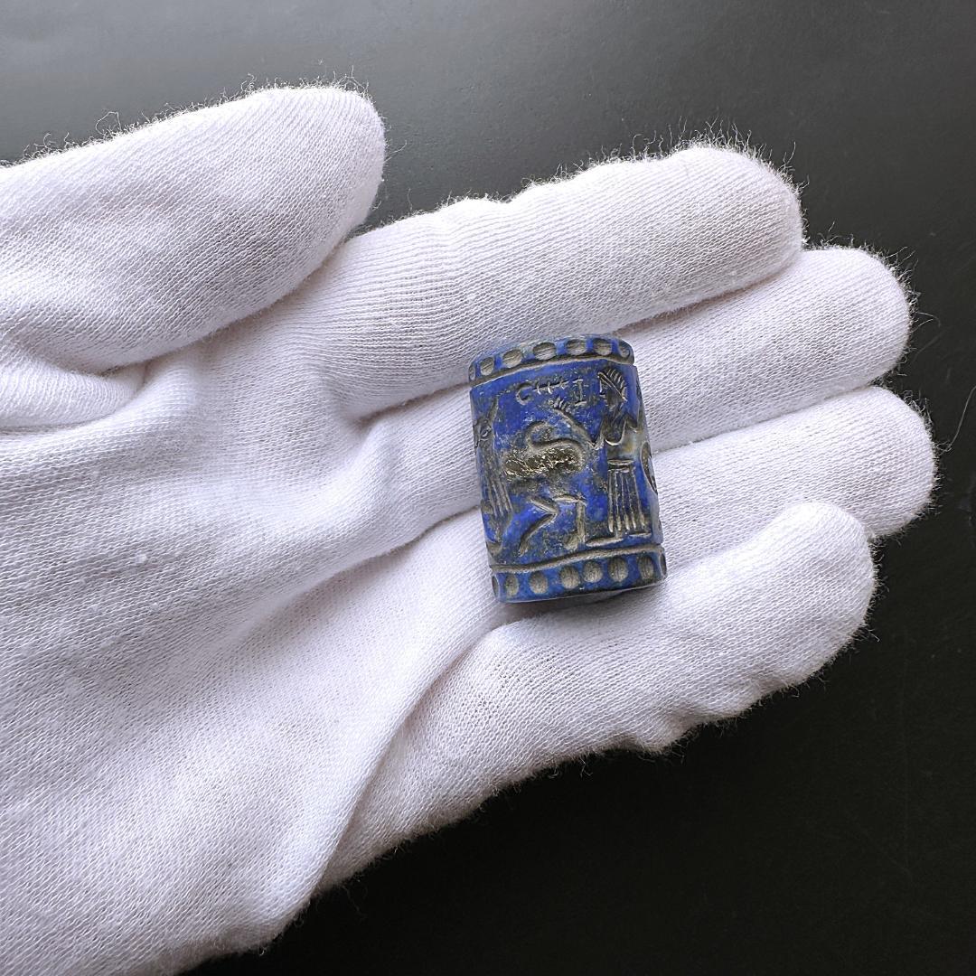 筒印章 古代メソポタミア文明 ラピスラズリ スタンプ パワーストーン 1495