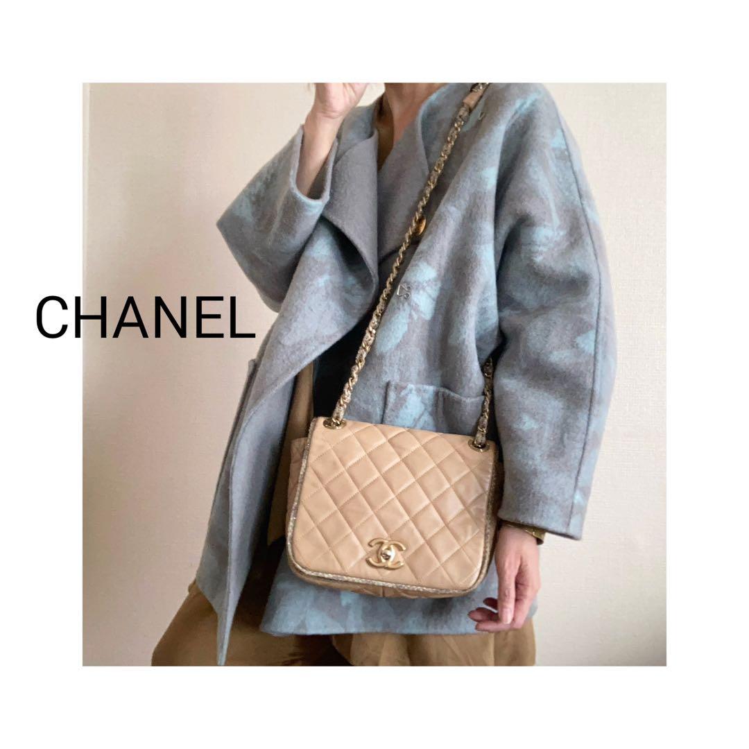 ちょこ 様♡CHANEL ツイード　マトラッセ　ラムスキン チェーンバッグ
