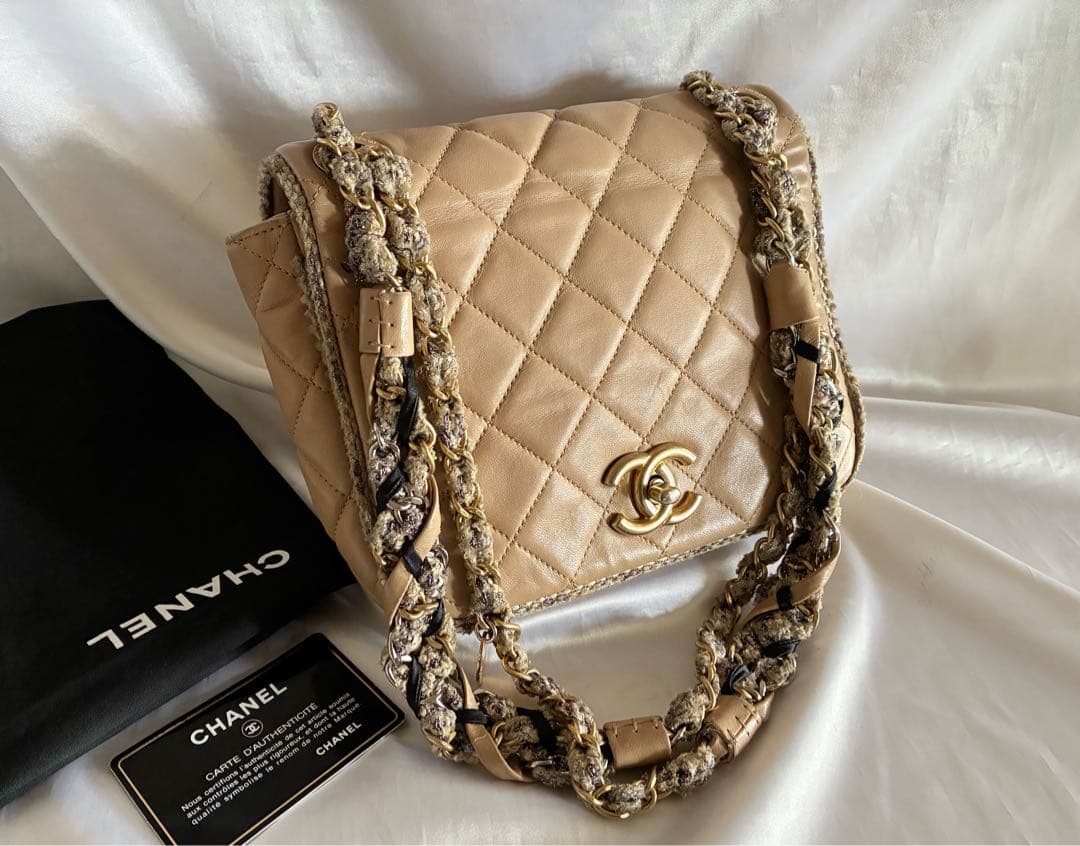 ちょこ 様♡CHANEL ツイード　マトラッセ　ラムスキン チェーンバッグ