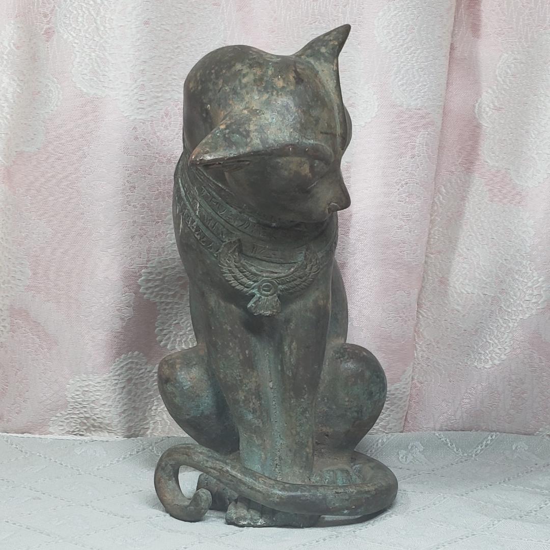 博物館級】◇バステト神像 ブロンズ像 猫の女神 古代エジプト◇検
