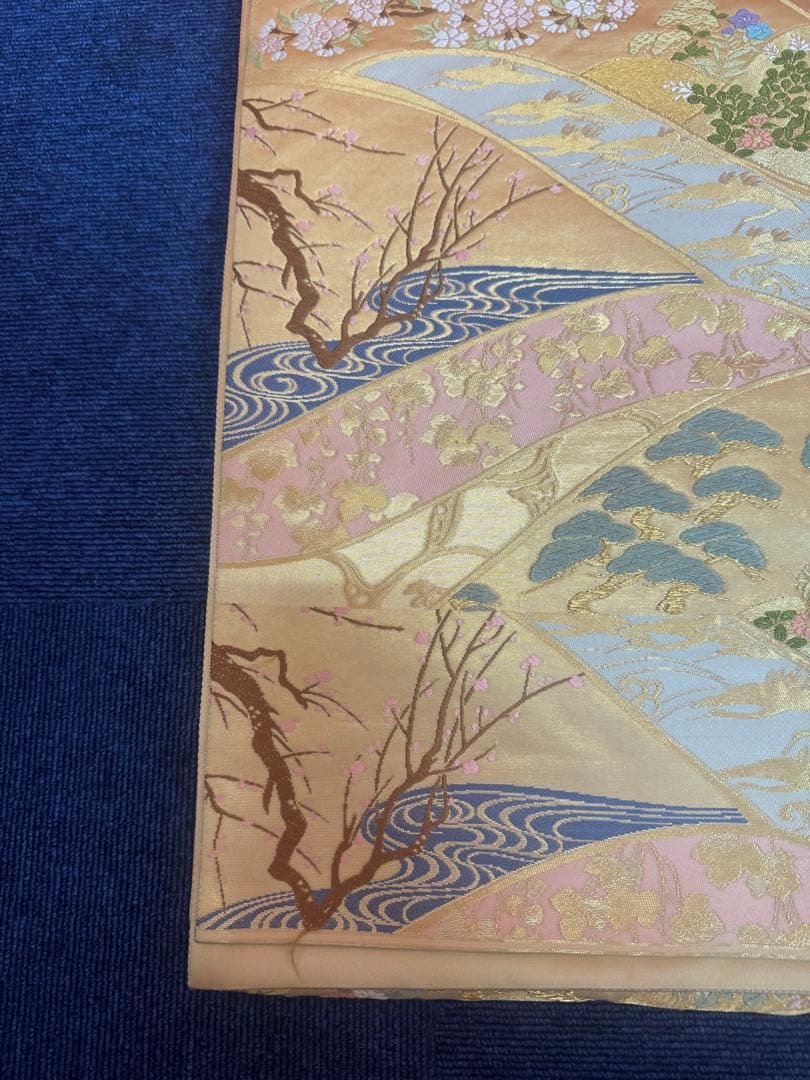 2656袋帯 古代彫金紋 西陣織 金糸 高級上質上品 約440cm 未使用