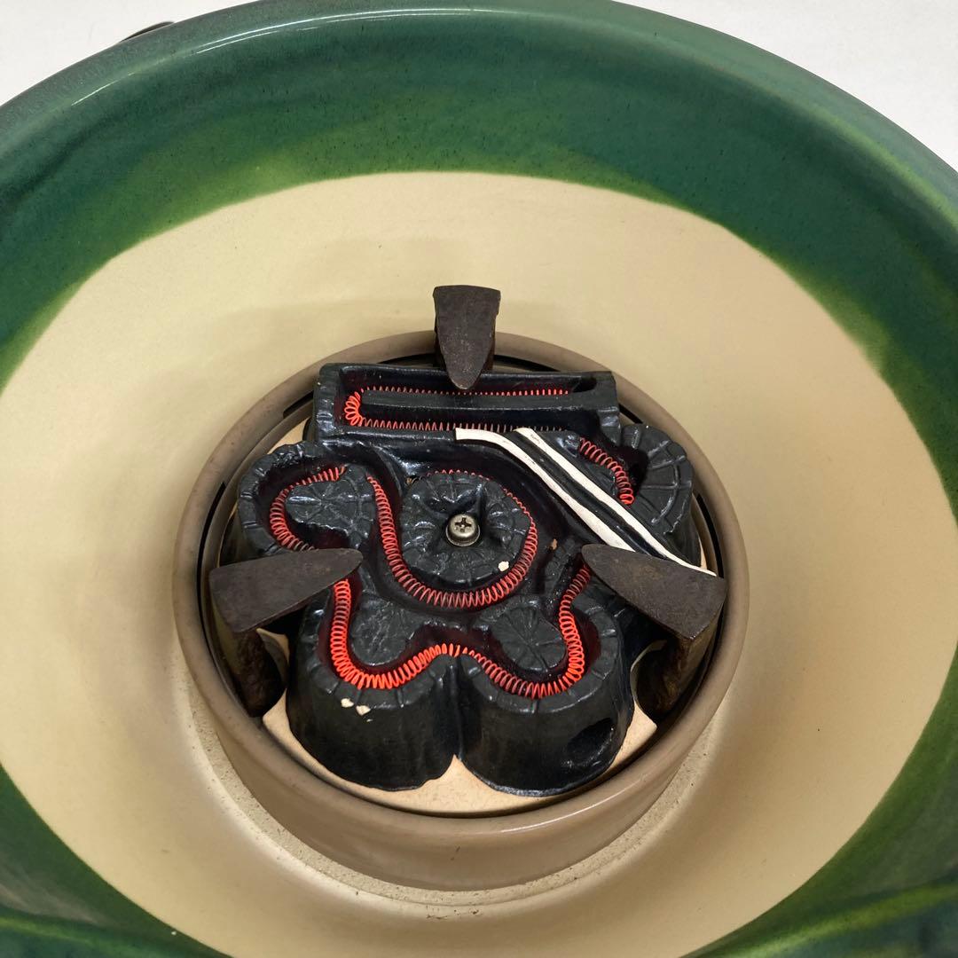 A868-21 茶道具 織部 野々田 風炉型 電熱器