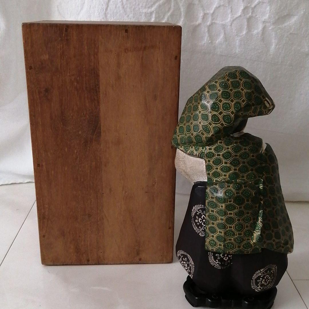 翁 置物 木箱入 骨董品 古道具 木箱