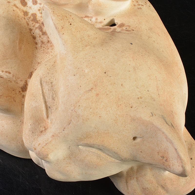 備前焼　古備前　白備前　猫　置物　M　R7151