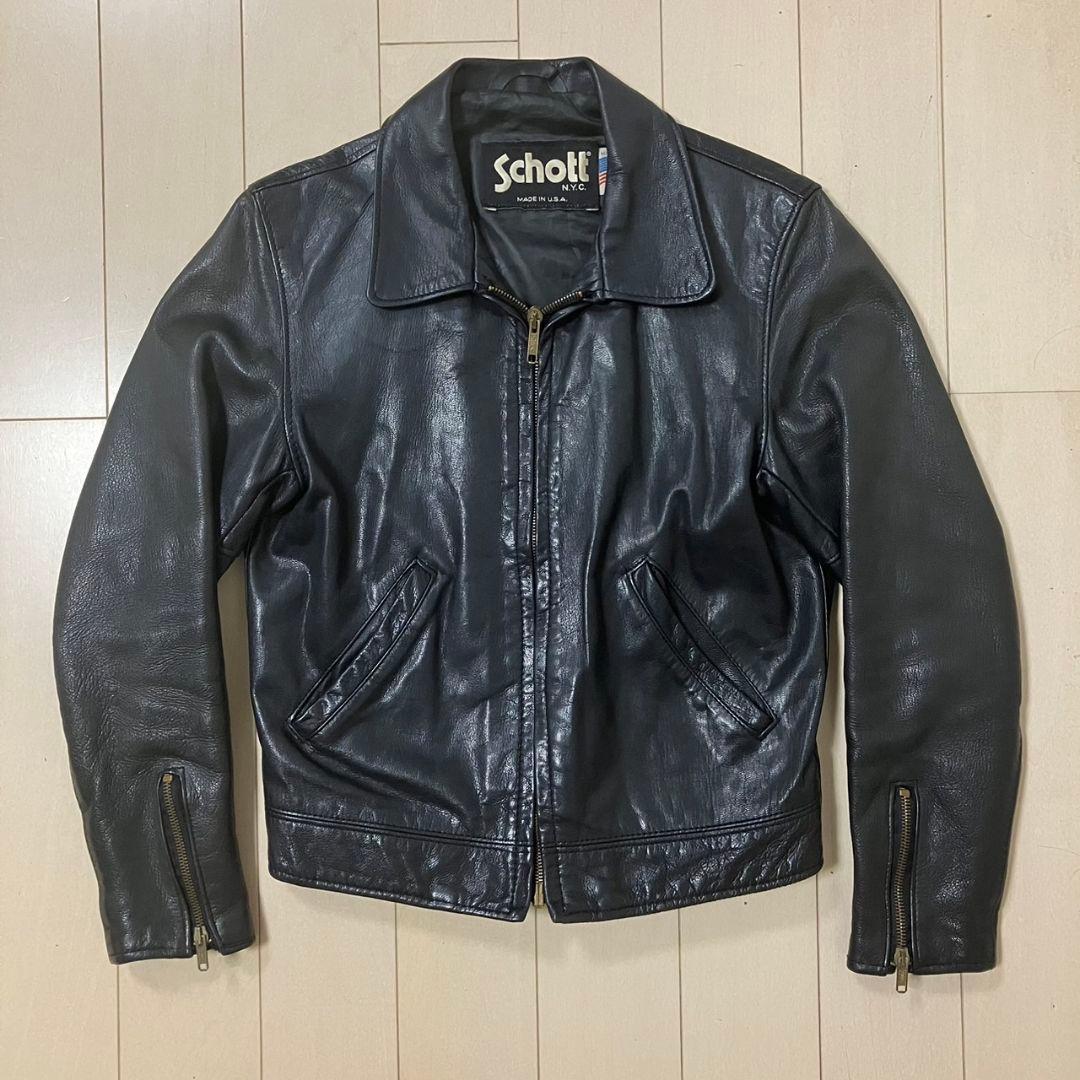 schott 90'sヴィンテージ 希少637 Dポケットシングルライダース 90s