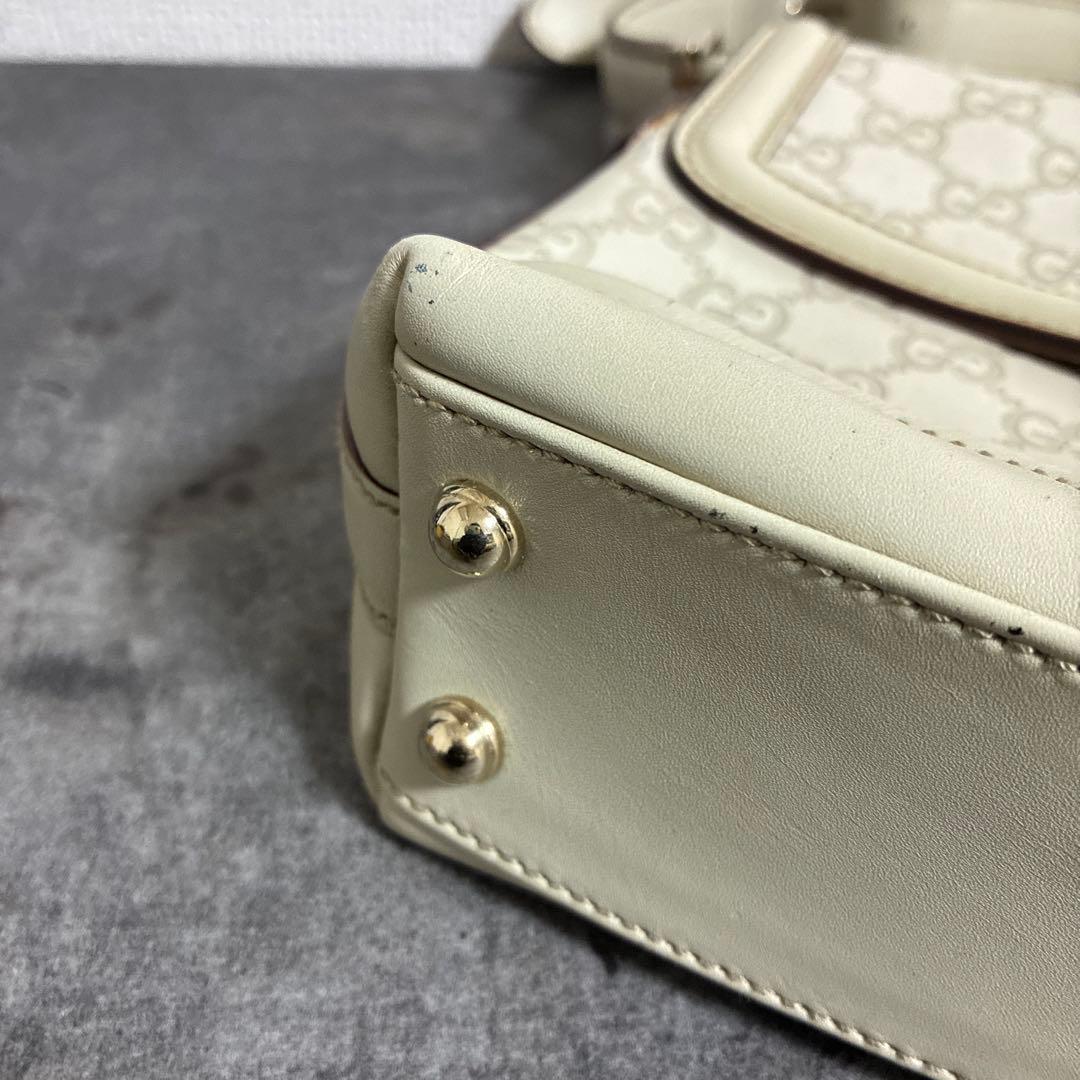 GUCCI シマ スエード レザー GG柄バッグ
