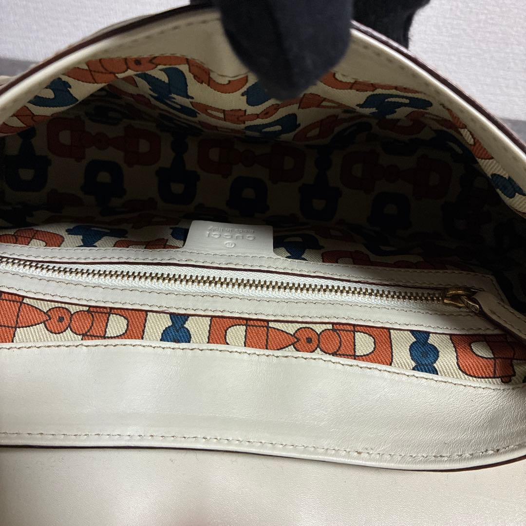 GUCCI シマ スエード レザー GG柄バッグ