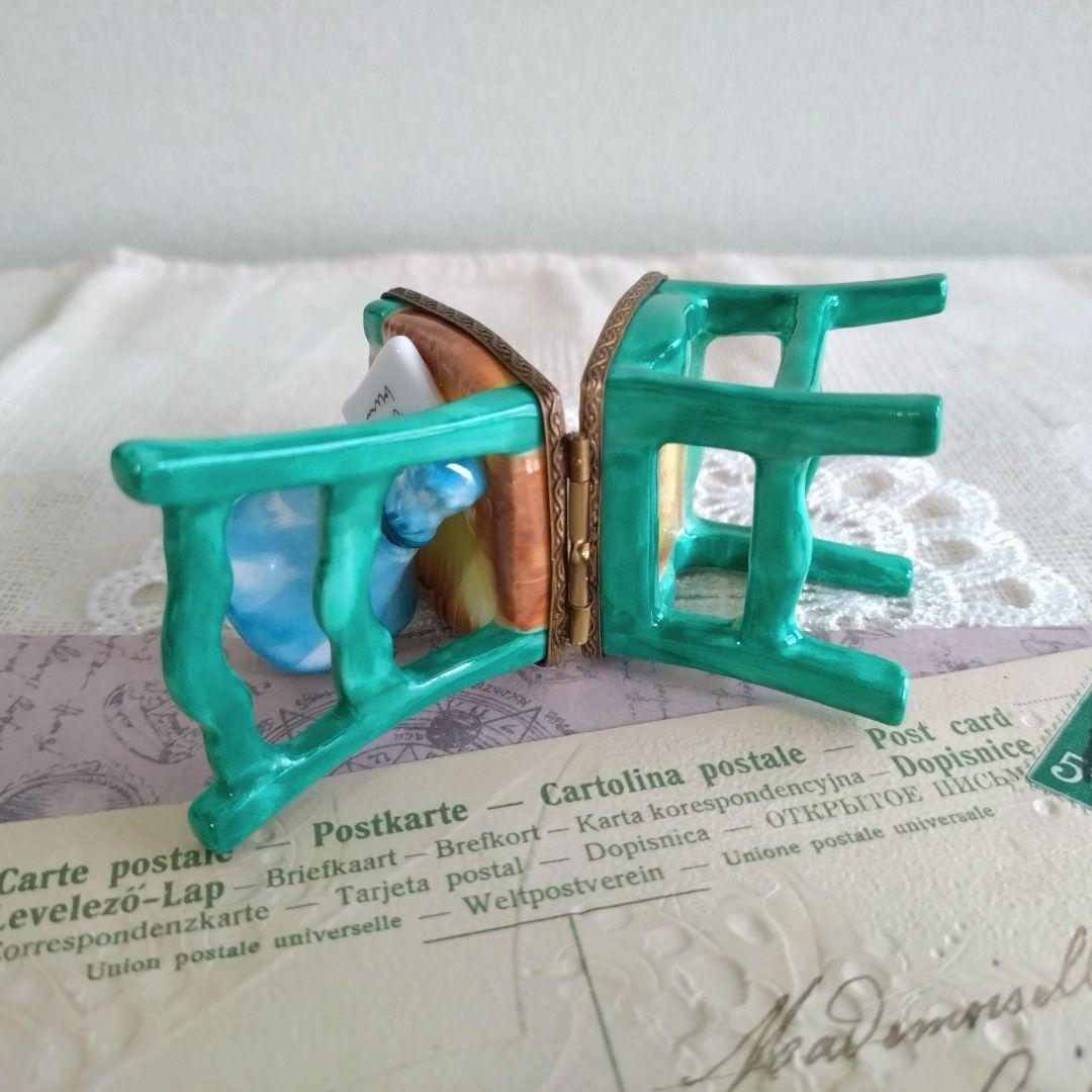 リモージュボックス 猫 ネコ 椅子 花束 ブーケ 手紙 フランス製