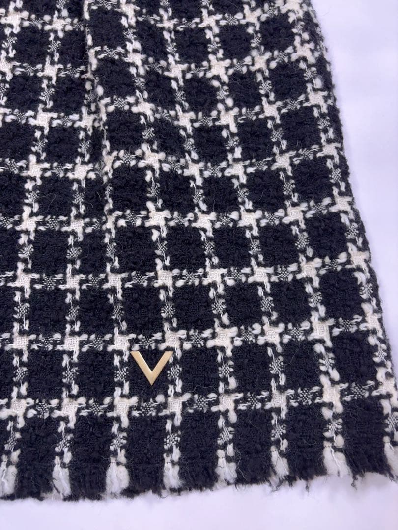 最終値下　VALENTINO ツイードチェック柄　膝丈　スカート