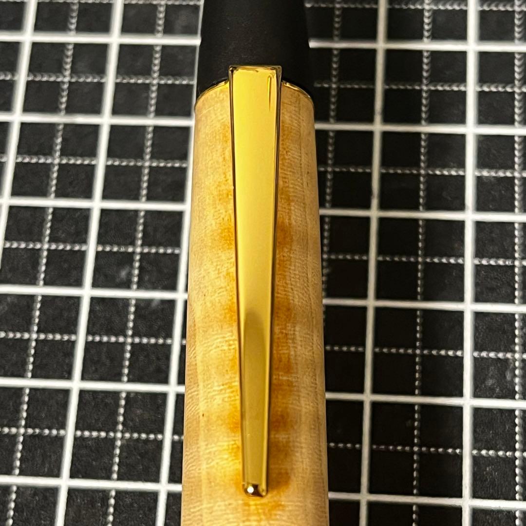 野原工芸 ボールペン ロータリー 栃縮杢