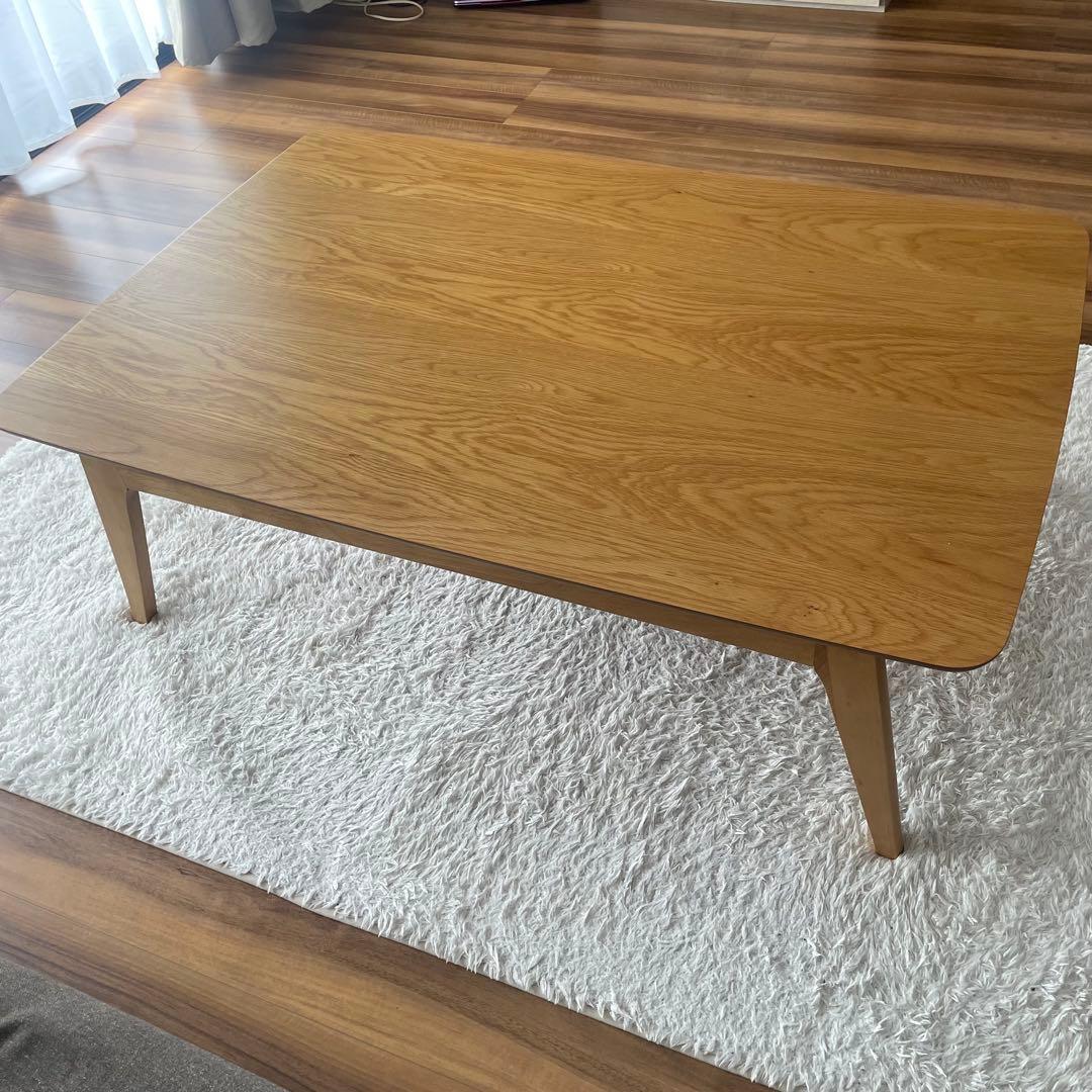 mugii様 天然木オーク材 北欧こたつテーブル 長方形(120×80)送料込