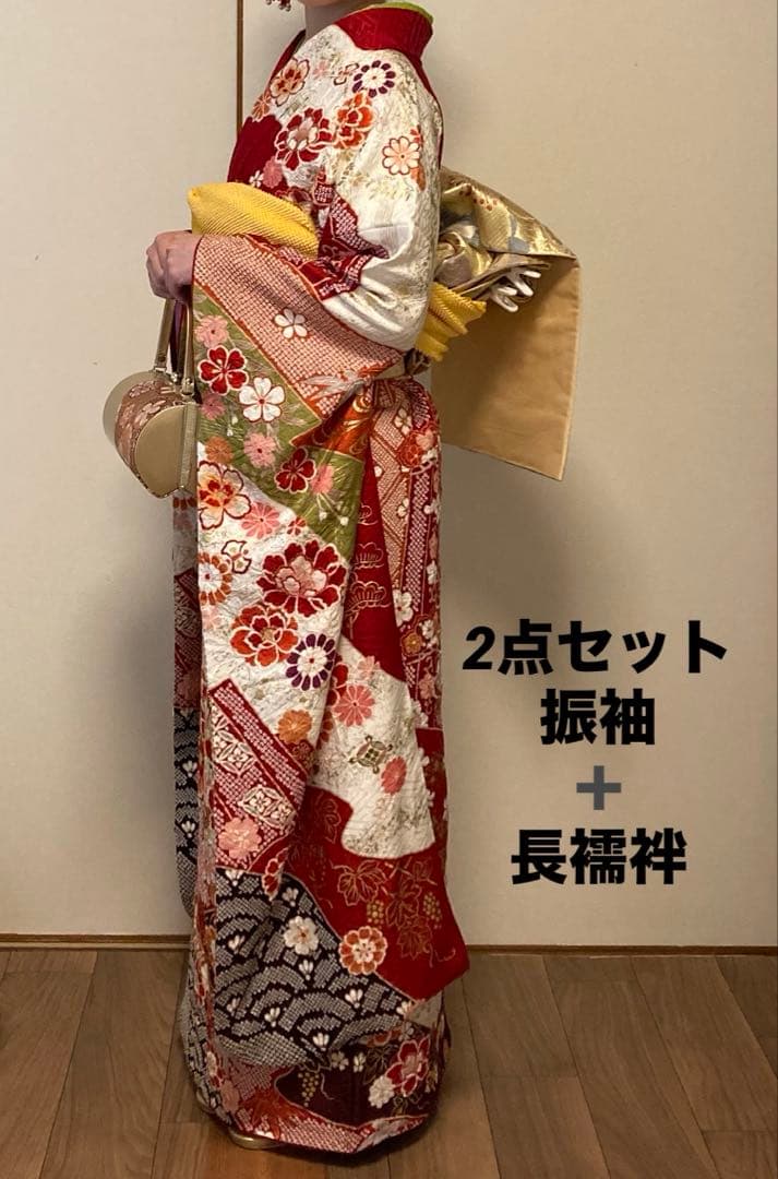 振袖フルセット、正絹総絞りやまと誂製、重ね衿、帯揚げ帯締め、袋帯