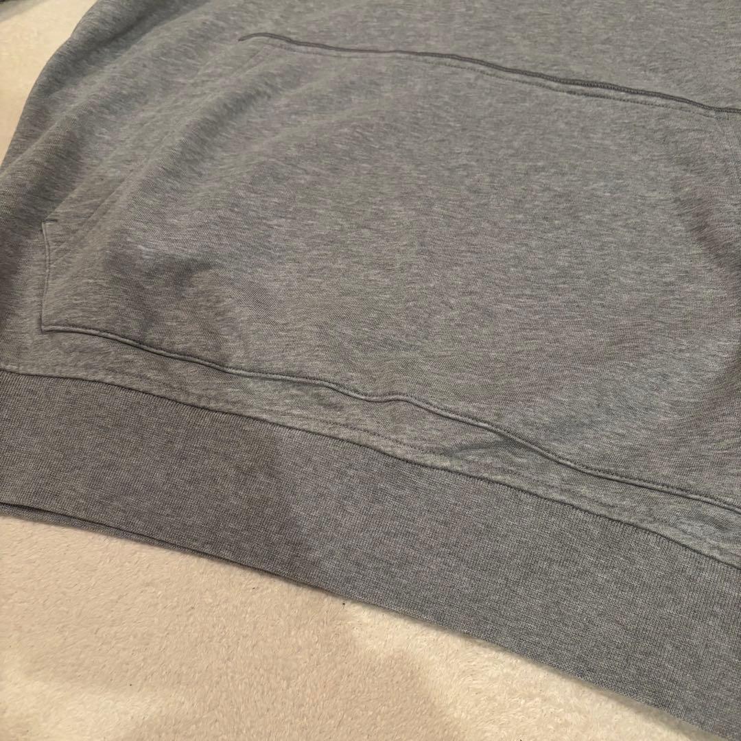 【美品】STONE  ロゴパッチ付きスウェットパーカー グレー XL