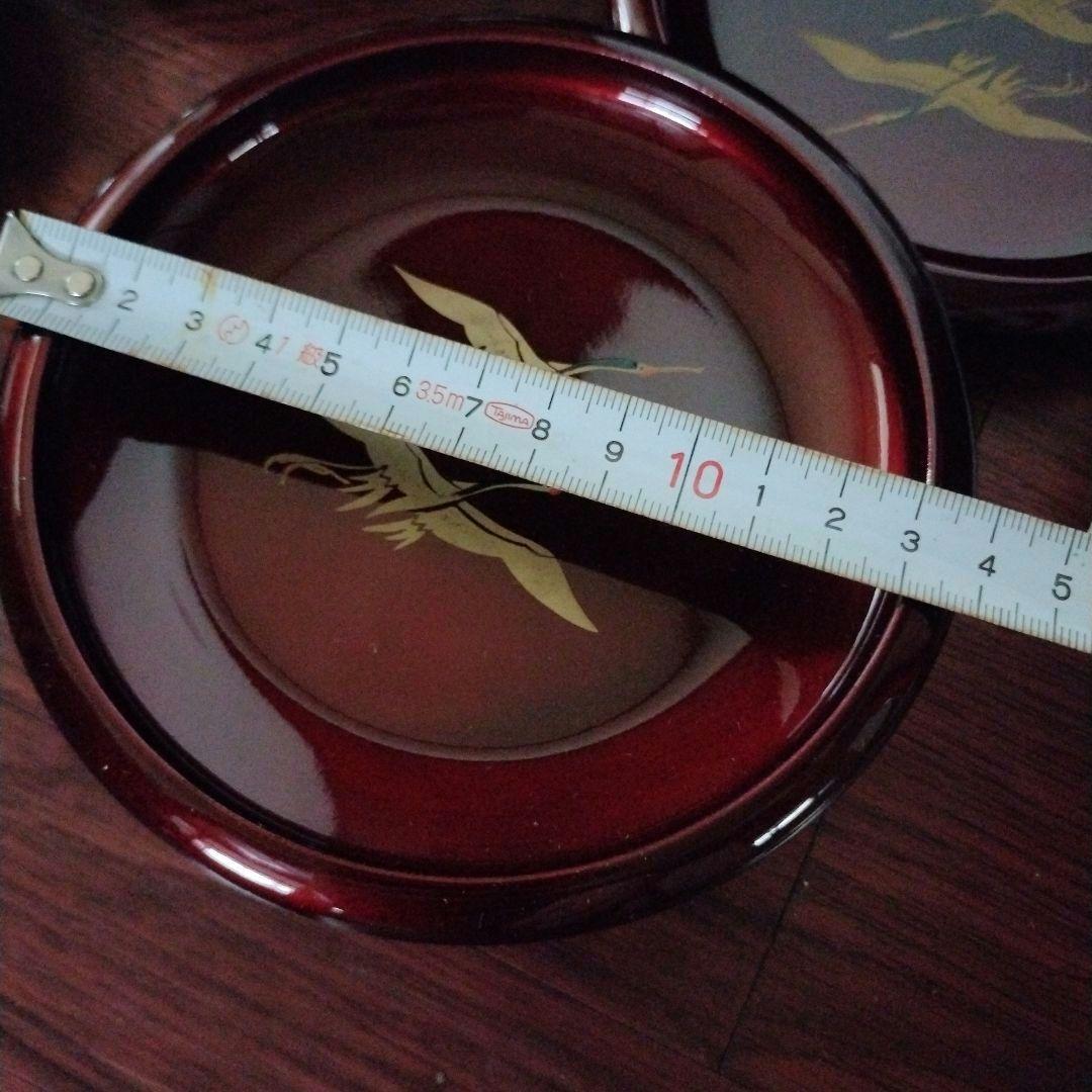 レトロ　ヴィンテージ　手書き蒔絵　鶴　奥州仙台玉虫ぬり　漆塗り　漆器　菓子器
