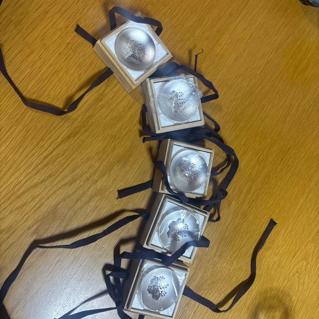 消防団　銀杯　5点　各約27g 消防団 銀杯 5点 各約27g