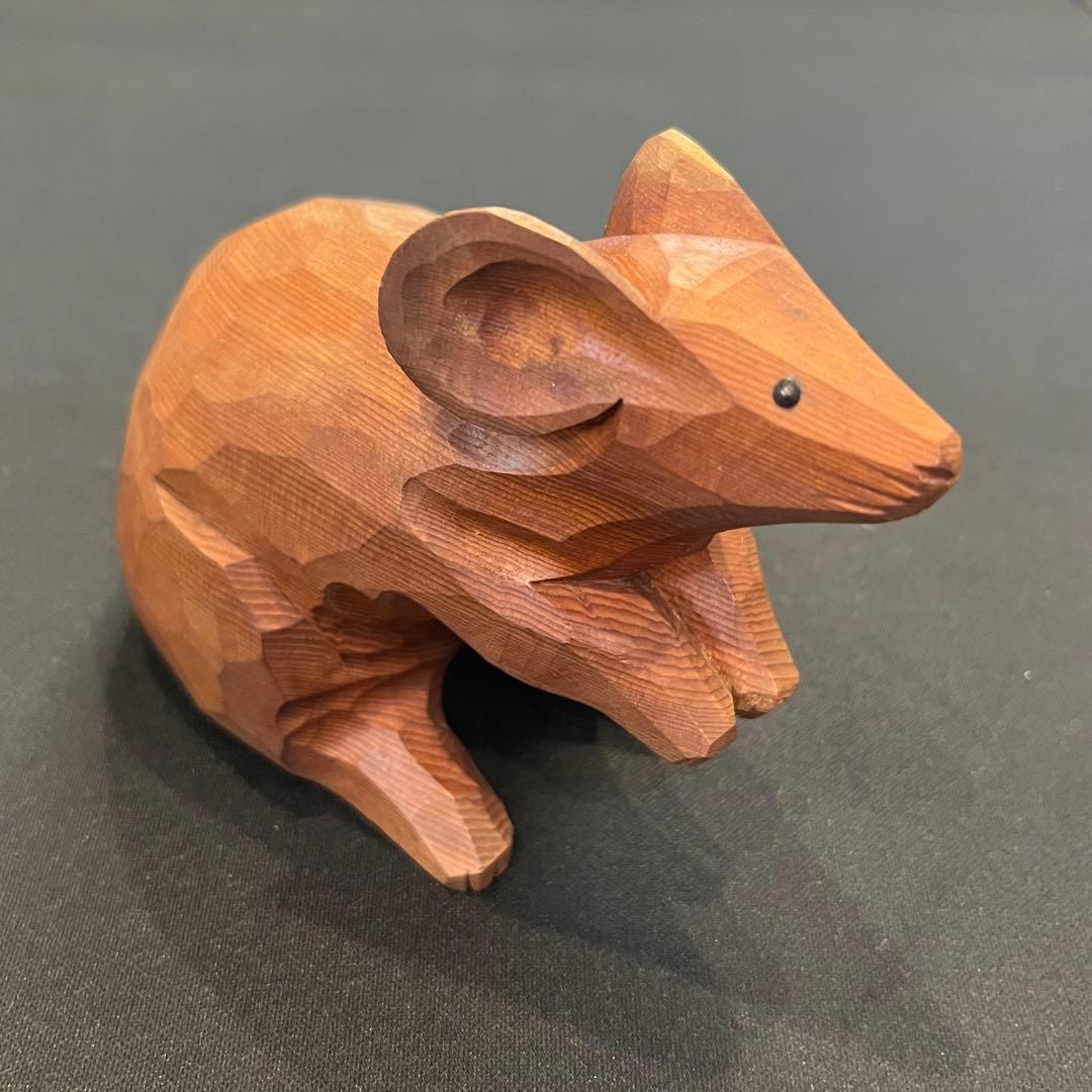 和之作 飛騨高山 一位一刀彫 ねずみ 置物 伝統工芸 木彫り - メルカリ
