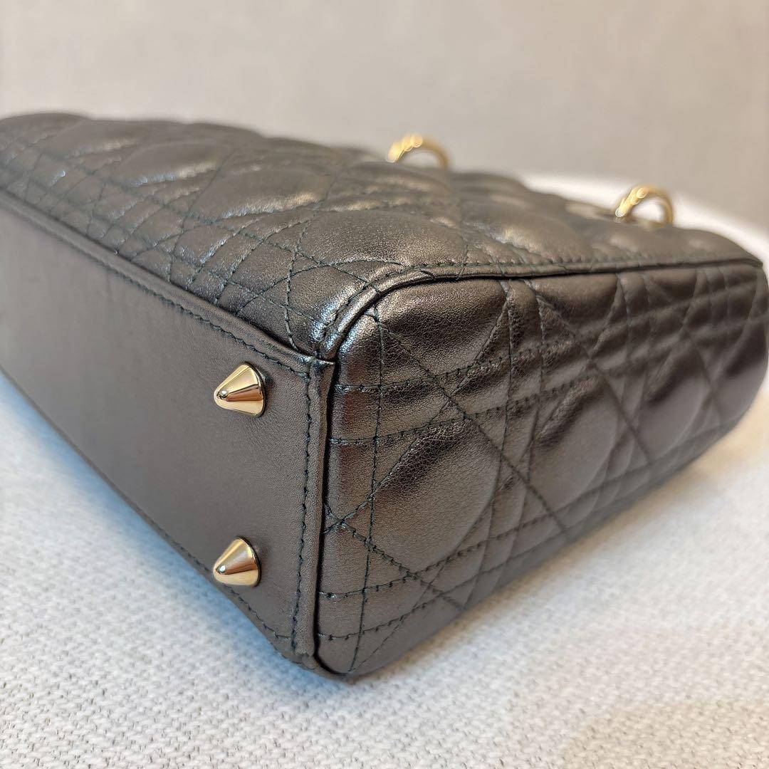 DIOR レディディオールスモール Lady Dior グレー バッグ