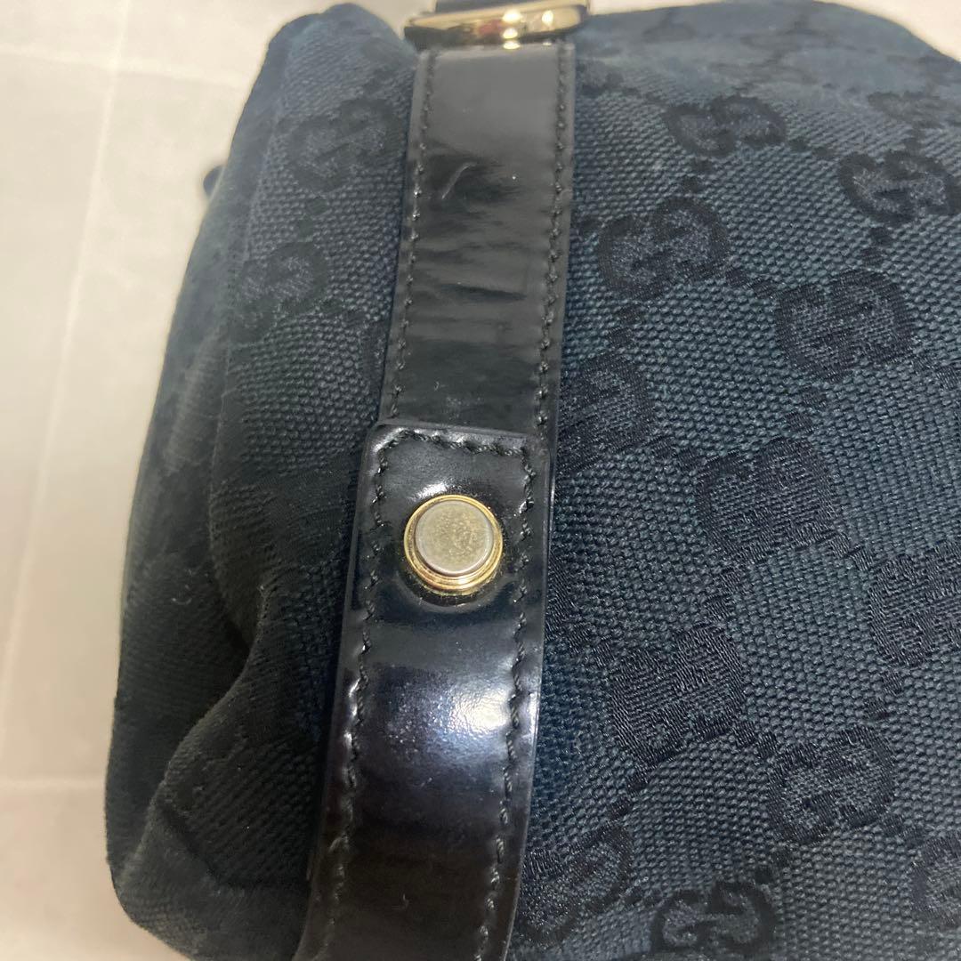 Gucci ♡ショルダーバッグ 黒 キャンバス/レザー♡アビーライン♡