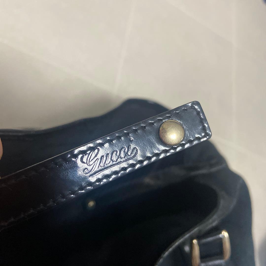 Gucci ♡ショルダーバッグ 黒 キャンバス/レザー♡アビーライン♡