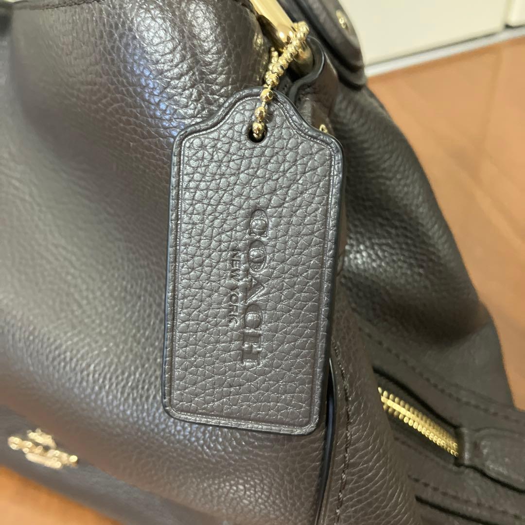 COACH エディ31 ペブルドレザー ショルダーバッグ