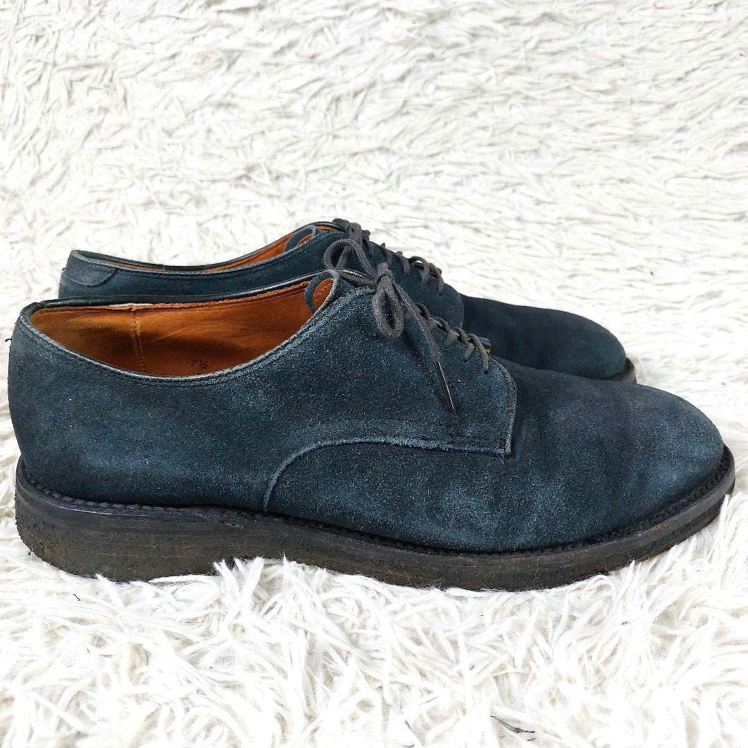 箱付き Alden モディファイドラスト スウェード プレーントゥ革靴 ネイビー