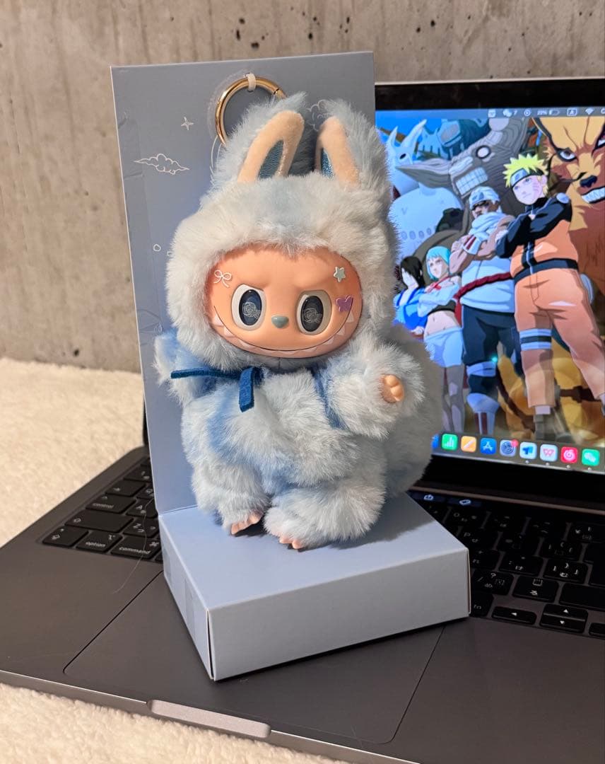 【海外限定】ZIMOMO LABUBU ラブブ ぬいぐるみ 水色 かわいい