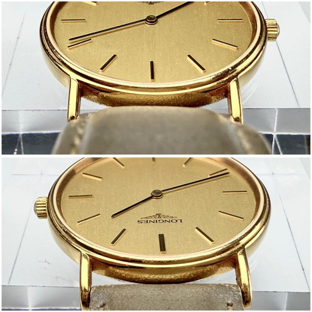 美品 メンズ【新品電池稼働】ロンジン 腕時計 クォーツ ゴールド文字盤 純正尾錠