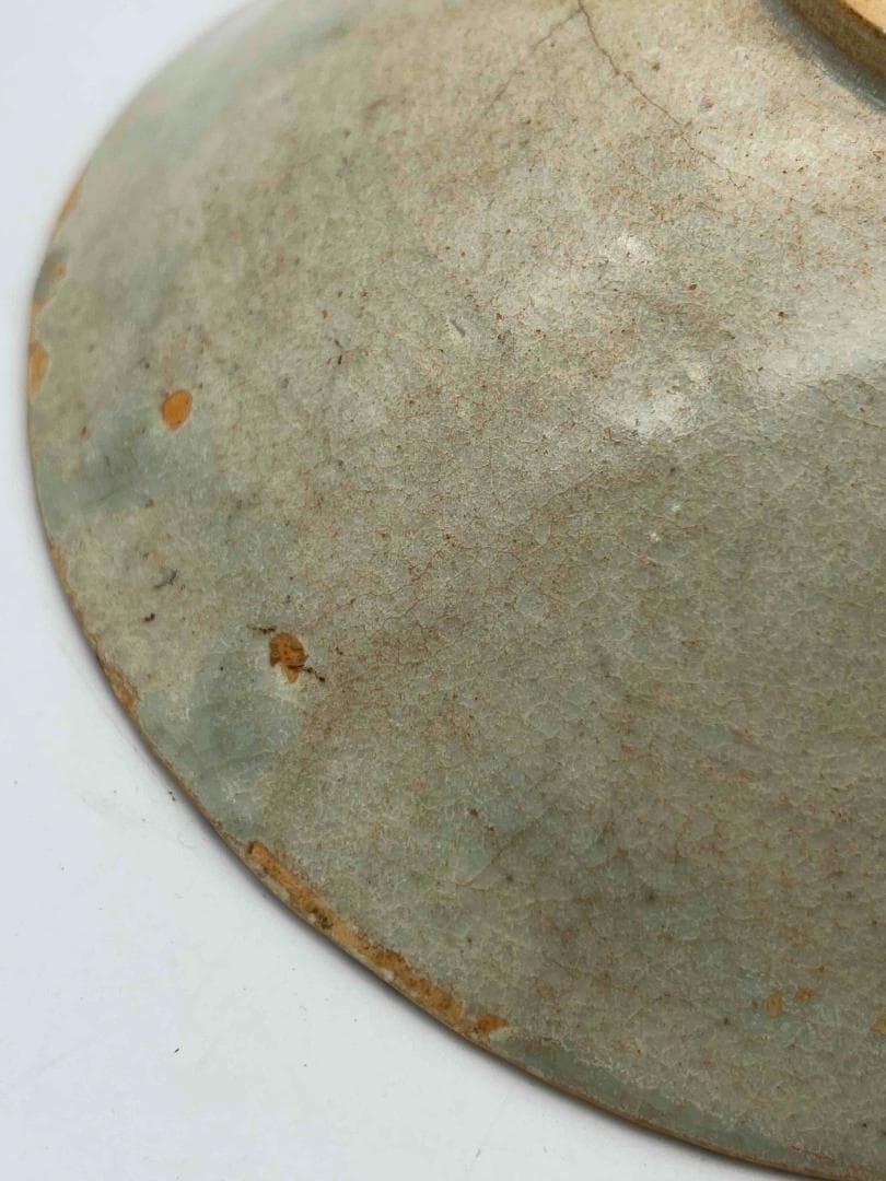 北宋時代 青白磁刻花卉文輪花盤 皿 華道 唐物 古賞