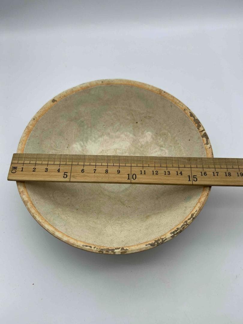 北宋時代 青白磁刻花卉文輪花盤 皿 華道 唐物 古賞