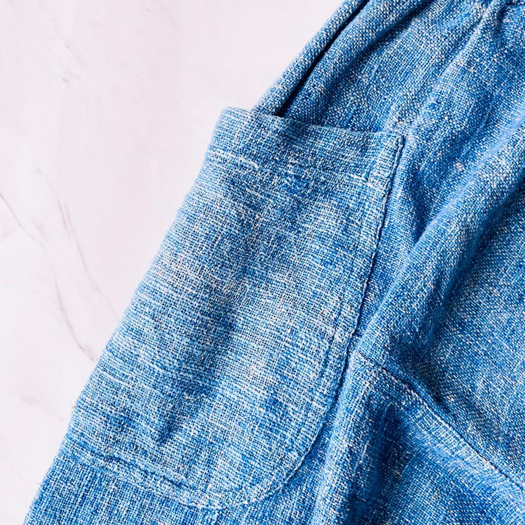 4335 うさとの服 usaato ムササビパンツ　サルエルパンツ　藍染め