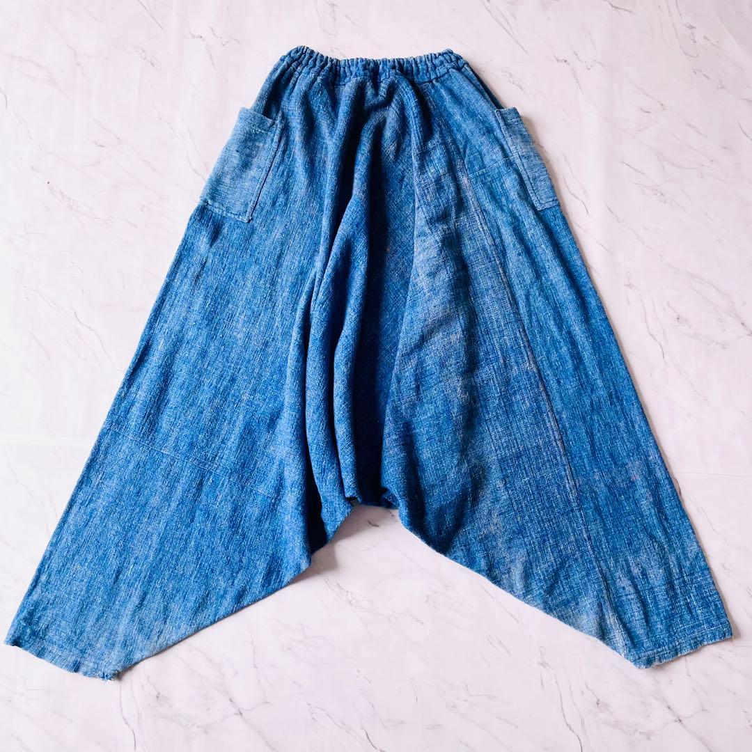 4335 うさとの服 usaato ムササビパンツ　サルエルパンツ　藍染め