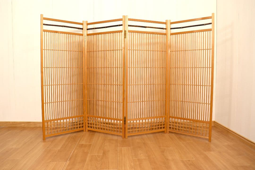 とんちゃん 激安　職人が作った四面組子屏風　パーテーション