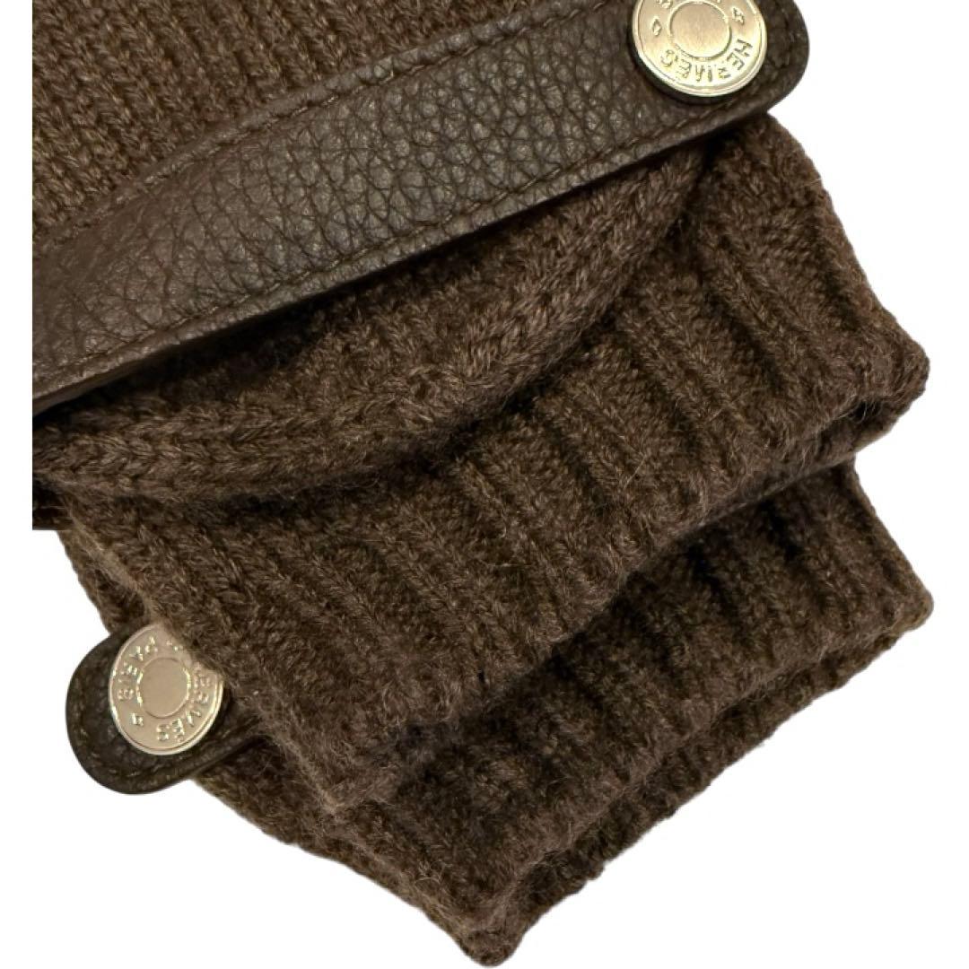 美品 HERMES エルメス リオネル カシミヤニットグローブ サイズS