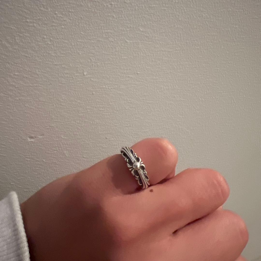 美品　クロムハーツ　ベビーフローラルクロスリング　5-6号　ピンキーリング