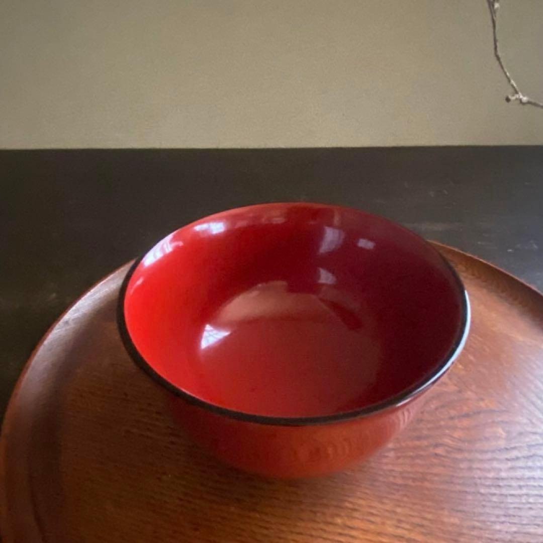 会津塗　漆器　吸物椀　5客揃　共箱付　天然木