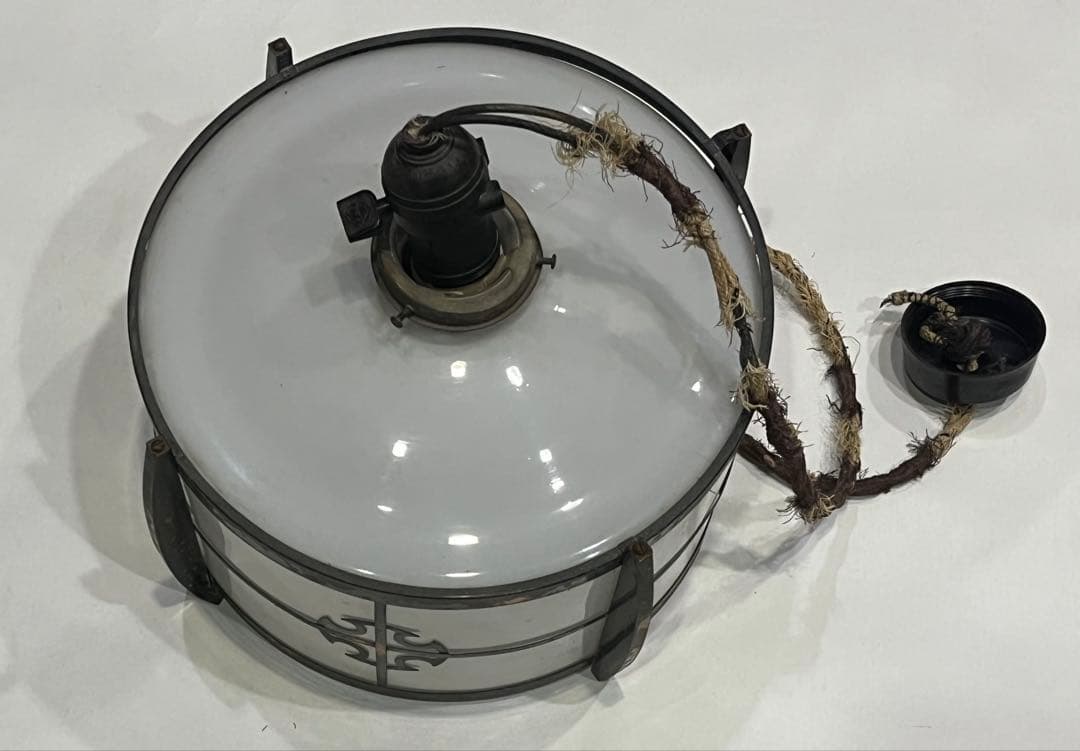 \"希少\" 電笠　シェード　ミルクガラス