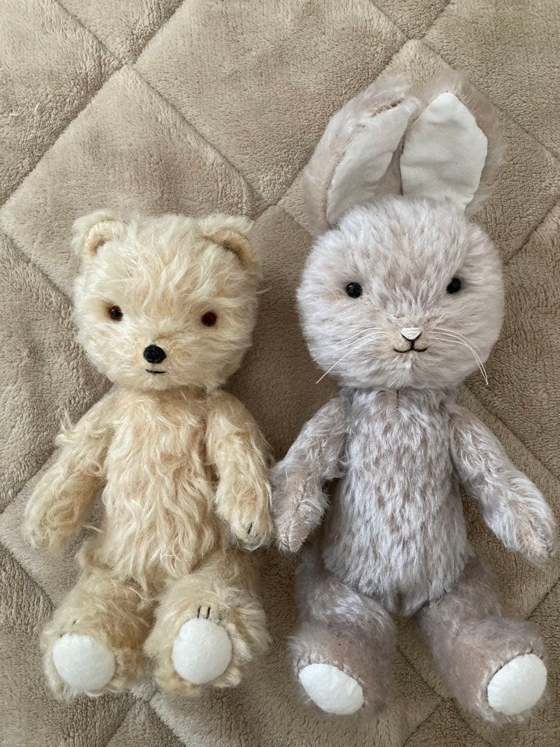 作家　ぬいぐるみ テディベア クマとウサギ2体セット