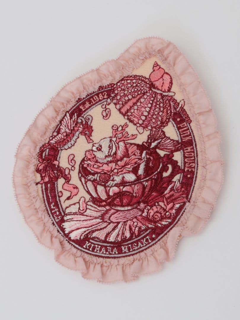 ピンクハウス ワッペン ブローチ 刺繍 コサージュ ピコフリル