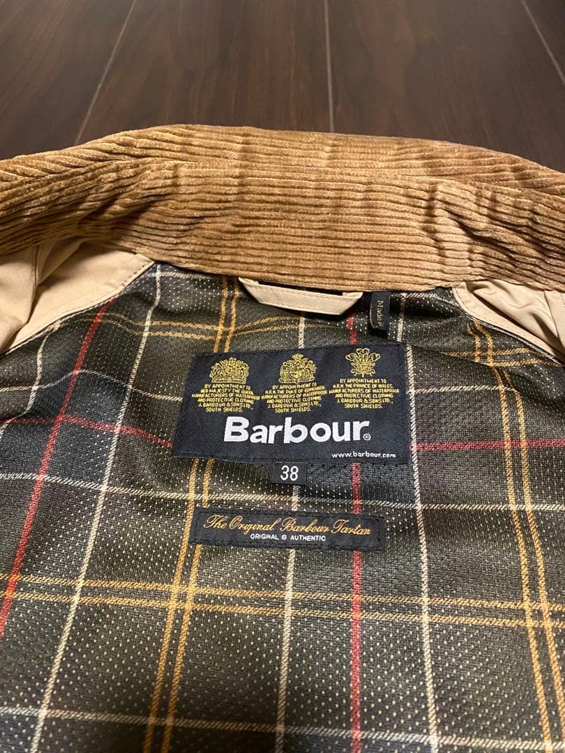 Barbour ベージュジャケット　ビデイル　ノンオイル　サイズ38