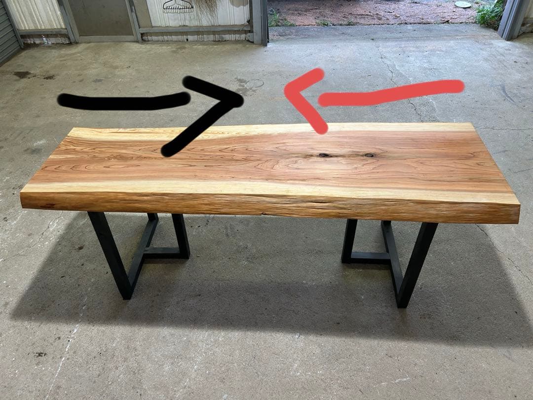 むぅ一枚板ダイニングテーブルテーブル　机　無垢 天板　リビング　一枚板家具