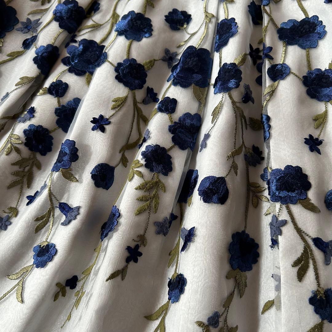 ♦︎レリアンネミカ　花柄刺繍ドレス フレア　ノースリーブワンピース大きいサイズ13