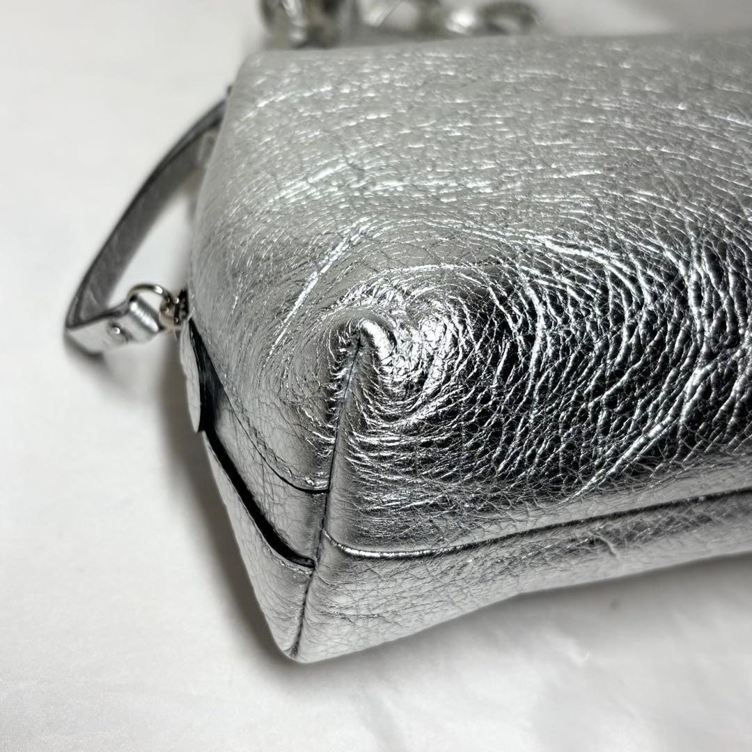 【美品】　ジャンニキアリーニ　アリファS ショルダーバッグ　2way シルバー