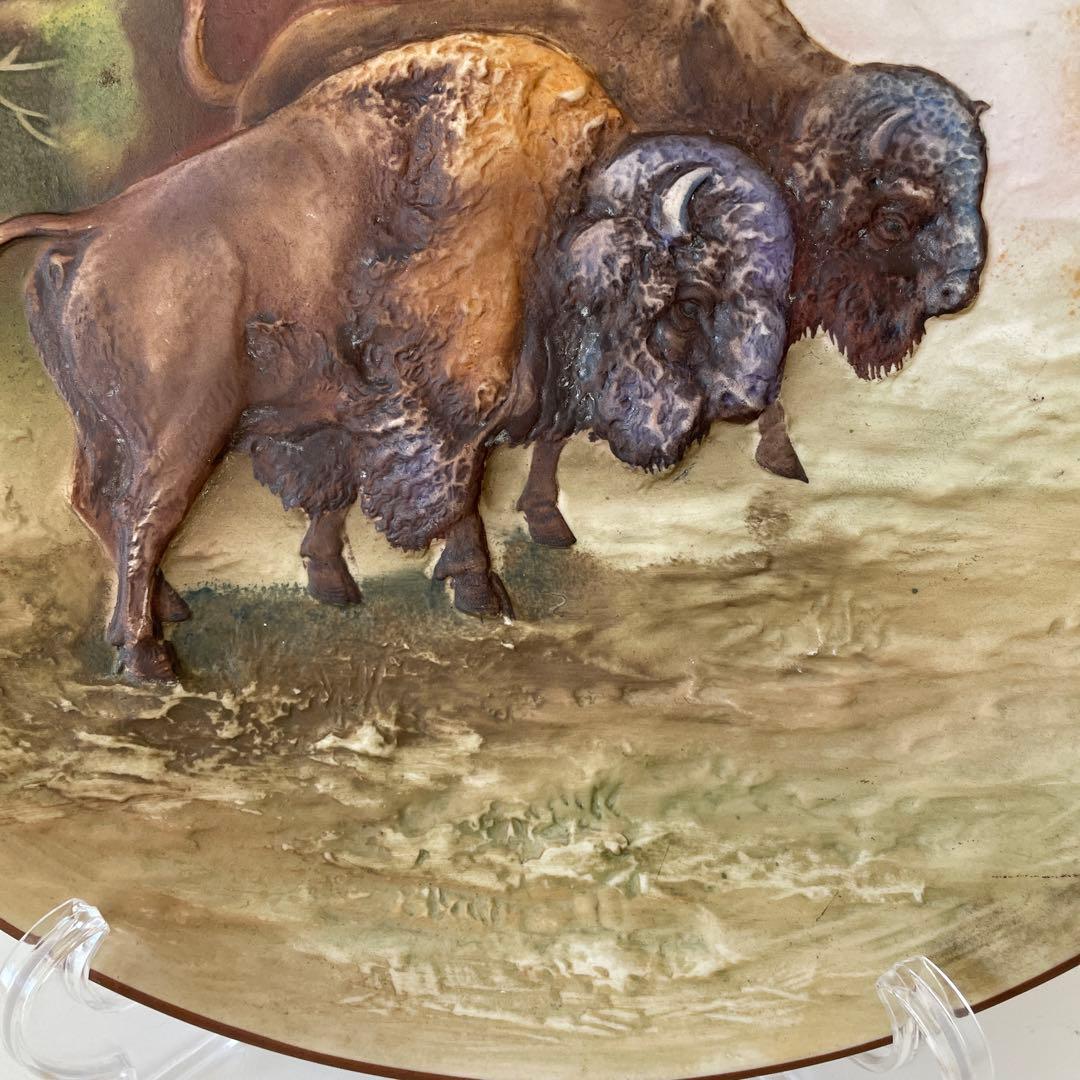 モールドプレート・バイソン・1911年・米国輸出・27cm◇オールド