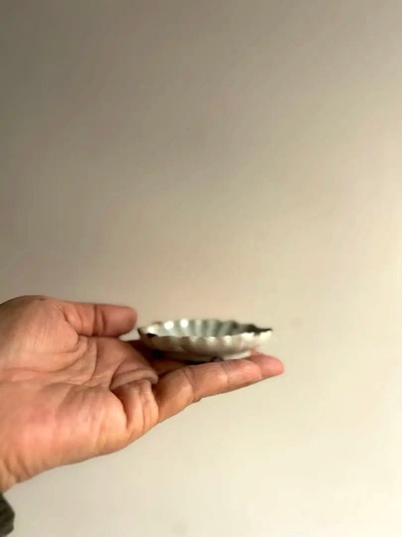 756 骨董 アンティーク 古伊万里 舟型松林文様豆皿 3点組 醤油皿 金継ぎ