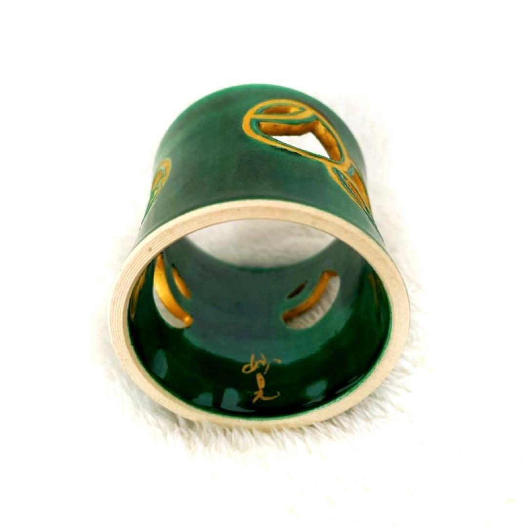 茶道具】淡々斉好写 青交趾つぼつぼ 蓋置 妙見 - メルカリ